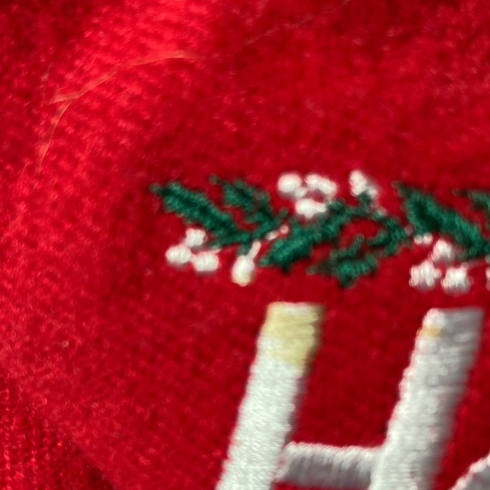 Vintage Festive Red and Green Ho Ho Ho Hat - Picture 9 of 9